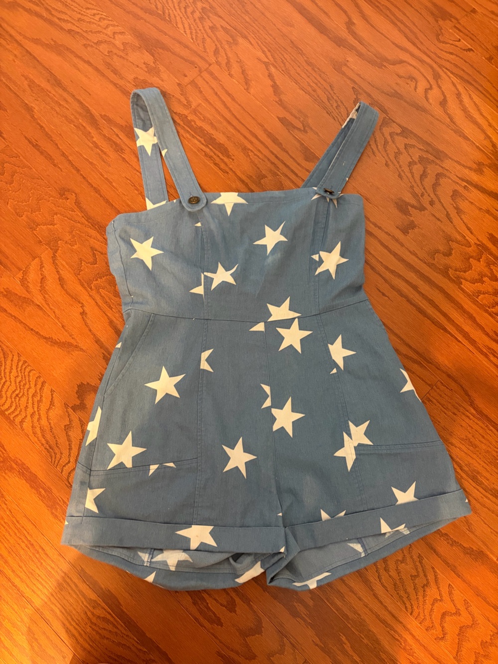 Ladies’ Blue Star Print Overalls
